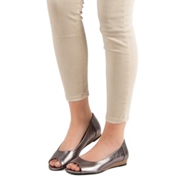 Ballerine VINCEZA Open Toe gri 2