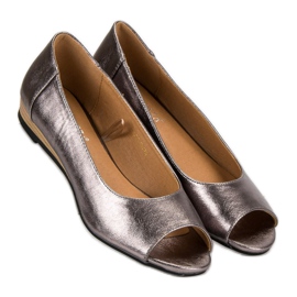 Ballerine VINCEZA Open Toe gri 1 Ballerine VINCEZA Open Toe gri 1