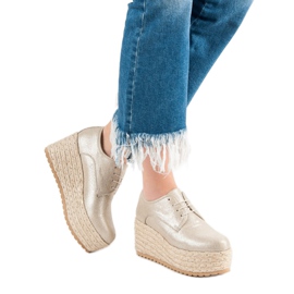 Corina Espadrile la modă cu dantelă galben 1 Corina Espadrile la modă cu dantelă galben 1