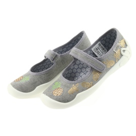 Papuci Befado pantofi copii 114Y345 velcro gri galben 3