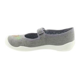 Papuci Befado pantofi copii 114Y345 velcro gri galben 2