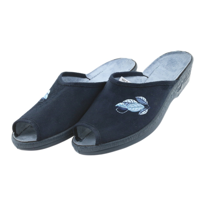 Papuci Befado pantofi de damă pu 581D194 papuci albastru marin 3
