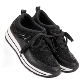 Pantofi sport cu cristale negru 1 Pantofi sport cu cristale negru 1