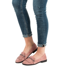 Laura Mode Mocasini cu pulbere cu pietre de stras roz 2 Laura Mode Mocasini cu pulbere cu pietre de stras roz 2