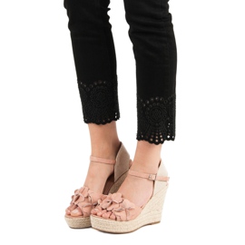 Top Shoes Sandale Pulbere Cu Flori roz 1 Top Shoes Sandale Pulbere Cu Flori roz 1