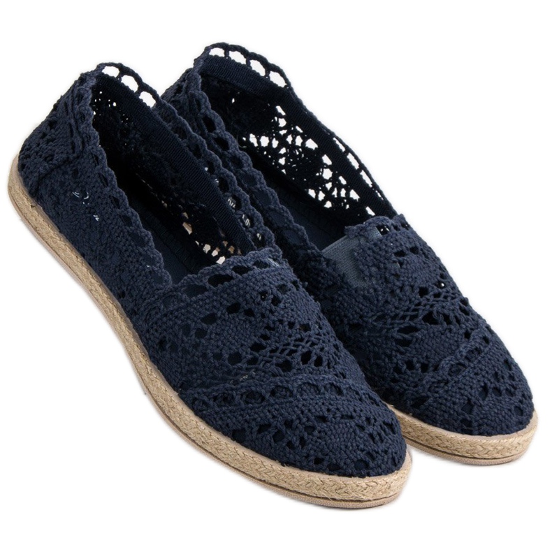 Sweet Shoes Espadrile din dantelă bleumarin albastru albastru marin 2 Sweet Shoes Espadrile din dantelă bleumarin albastru albastru marin 2