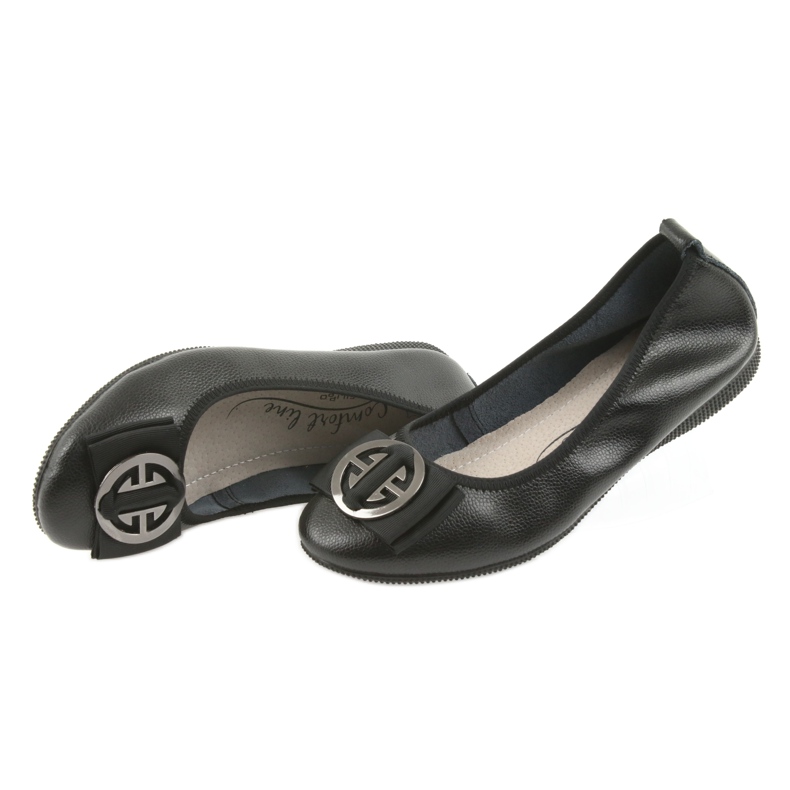 Balerini din piele cu arc Filippo 633 negru 4