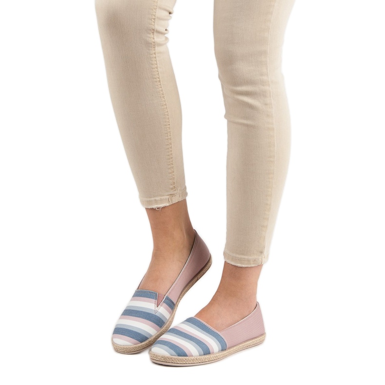 Sweet Shoes Sliponi cu dungi multicolor roz 1