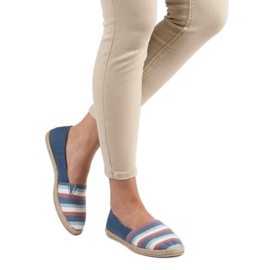 Sweet Shoes Sliponi cu dungi albastru 2