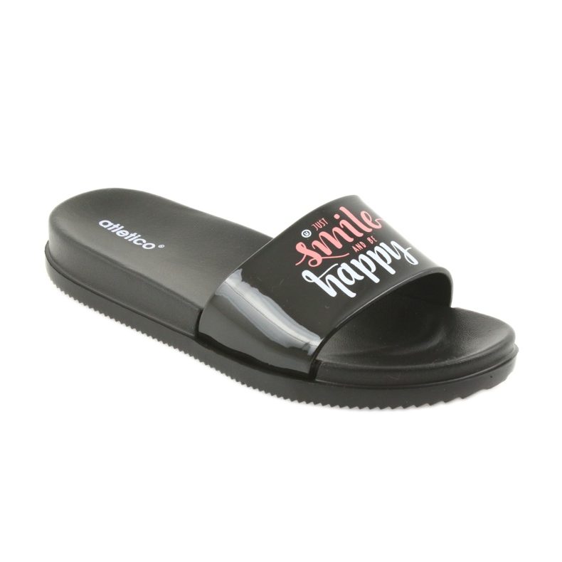 Papuci negri de femei Happy Atletico negru 1
