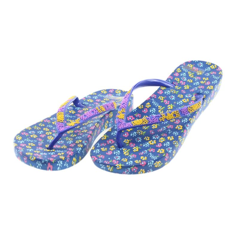 Atletico Flip-flops pentru femei cu flori violet albastru galben roz 2