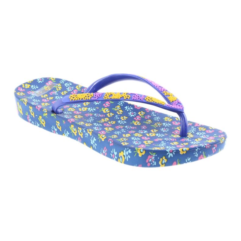Atletico Flip-flops pentru femei cu flori violet albastru galben roz 1