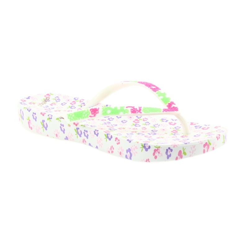 Atletico Flip-flops pentru femei cu flori alb violet verde roz 1