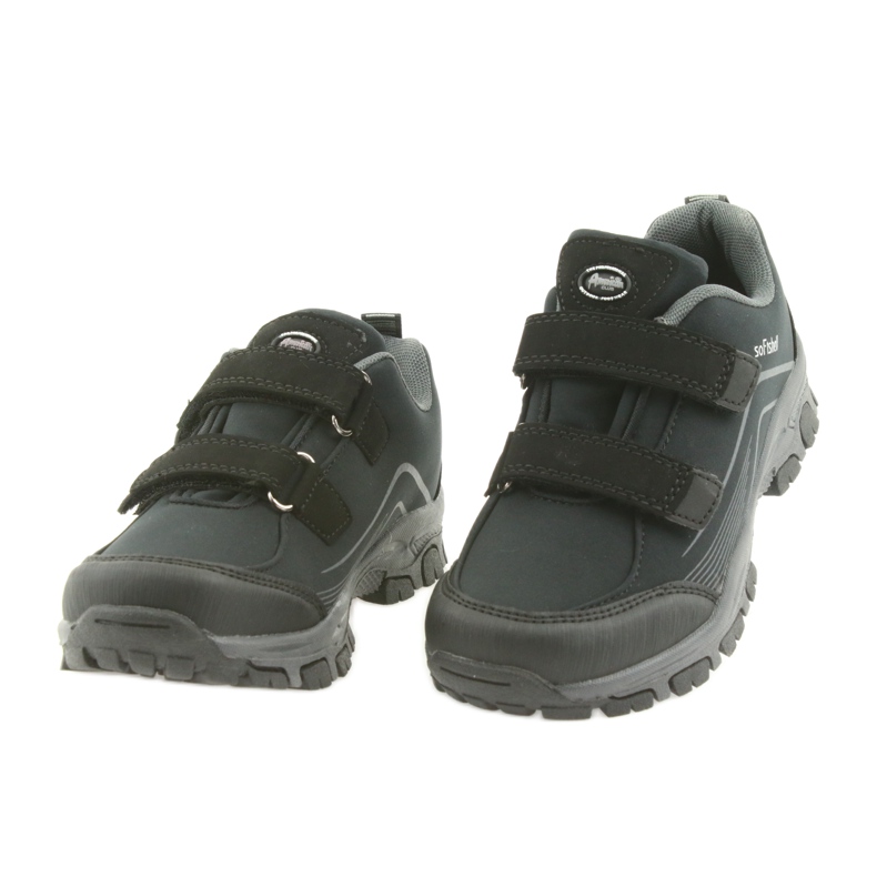 Pantofi sport pentru copii ADi American Club softshell negru gri 4
