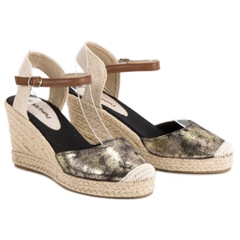 McKey Espadrile cu pană galben multicolor 1