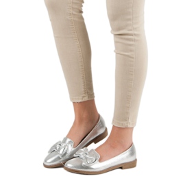 Forever Folie Balerină de argint cu arc gri 2