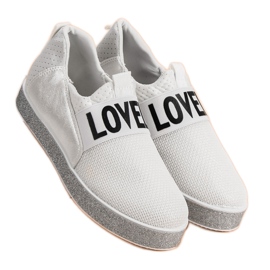 Bestelle Adidași alunecați cu sclipici alb 2