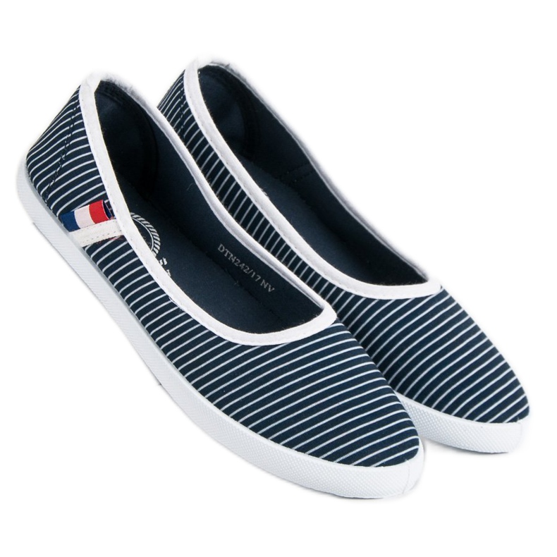 McKey Balerină textilă cu dungi alb albastru 2