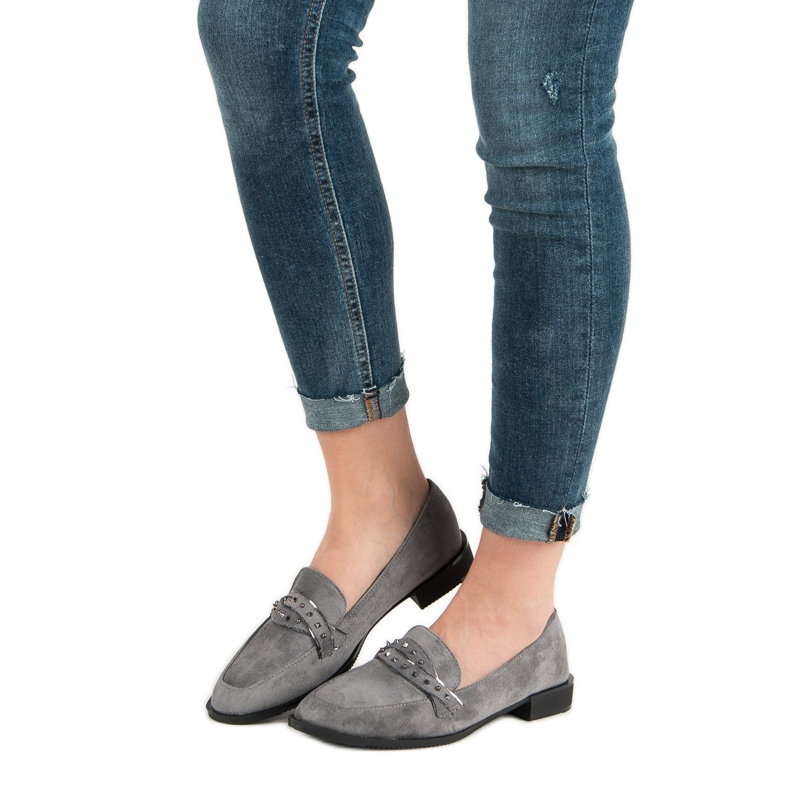 Sergio Todzi Mocasini gri cu pietre de stras 2