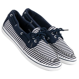 McKey Mocasini bleumarin la modă alb albastru 1