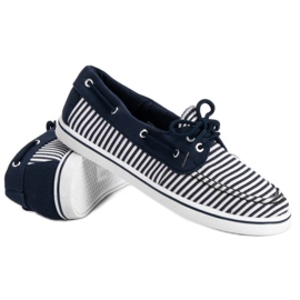 McKey Mocasini bleumarin la modă alb albastru 5