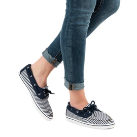 McKey Mocasini bleumarin la modă alb albastru 6