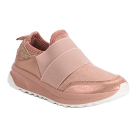 Ideal Shoes Adidași alunecați confortabili roz 5