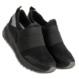 Ideal Shoes Adidași alunecați confortabili negru 1