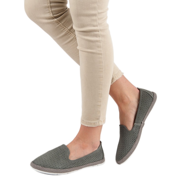 Filippo Lordii ajurati din piele gri 2