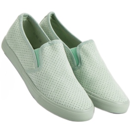 Adidași Slip On din piele de căprioară verde 1