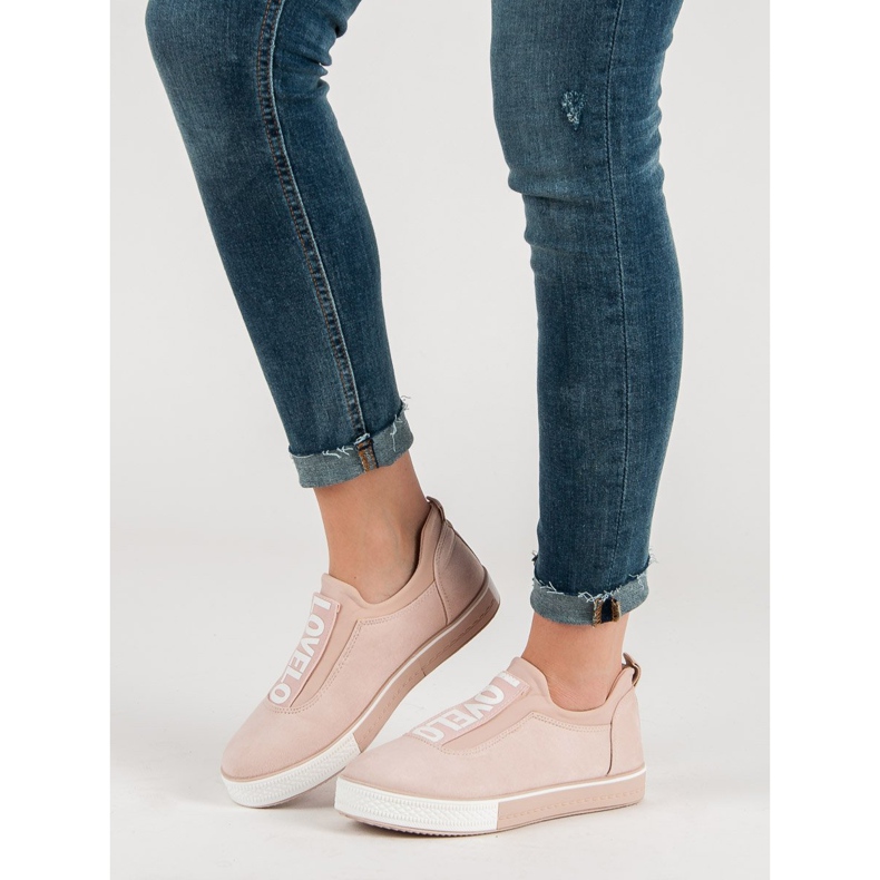 Ideal Shoes Adidași adezivi Lovelo maro 2