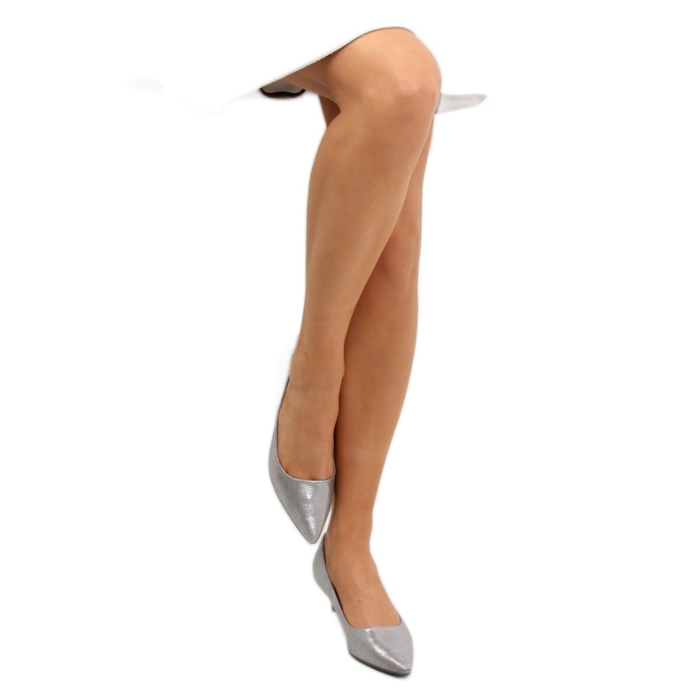 Pompă cu toc argintiu B-36 Gri 1