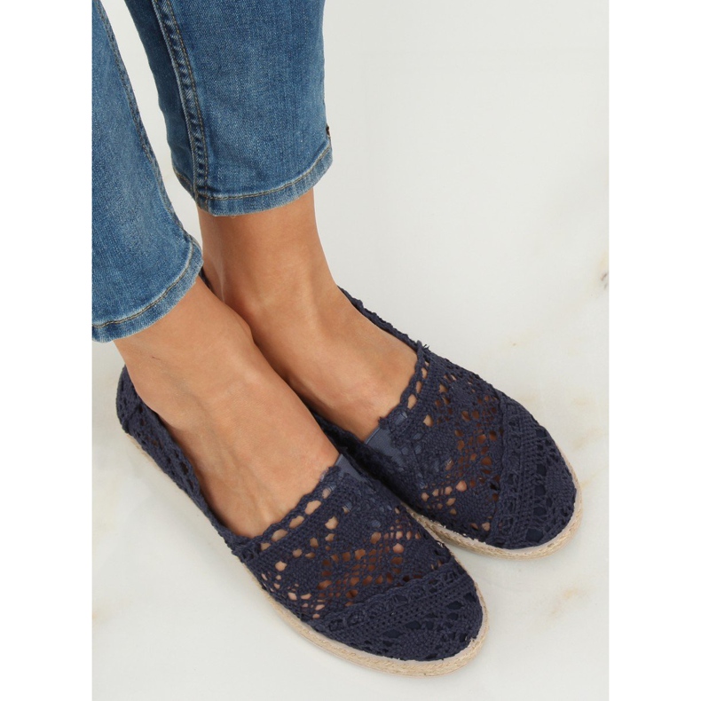 Espadrile din dantelă albastru marin JX1020 Navy 1