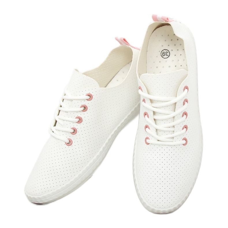 Adidași de damă albi și roz BO-1 Roz 2