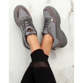Pantofi sport gri B318-18 Argintiu 2