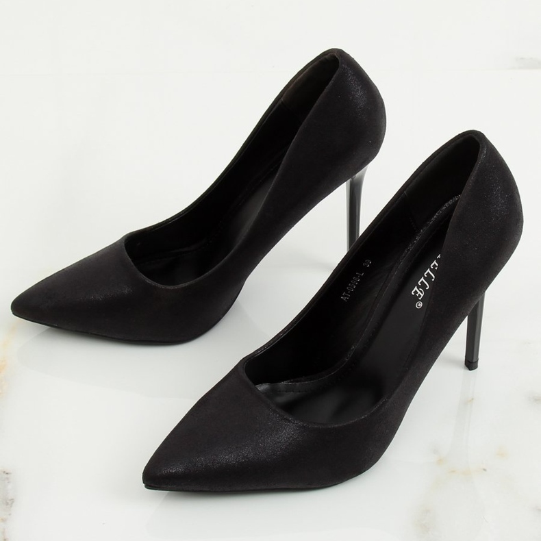 Tocuri înalte pentru femei negre AT-0596-L Negru 1