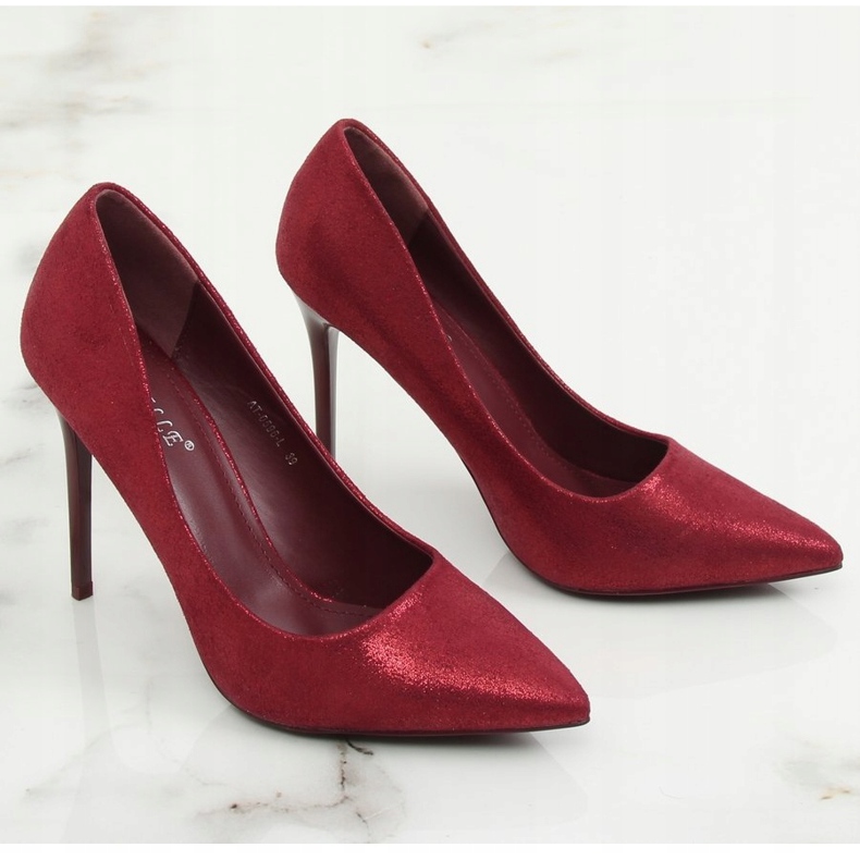 Tocuri înalte pentru femei Maroon AT-0596-L Wine roșu 1