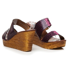 Sergio Todzi Sandale cu pană negru roz 1