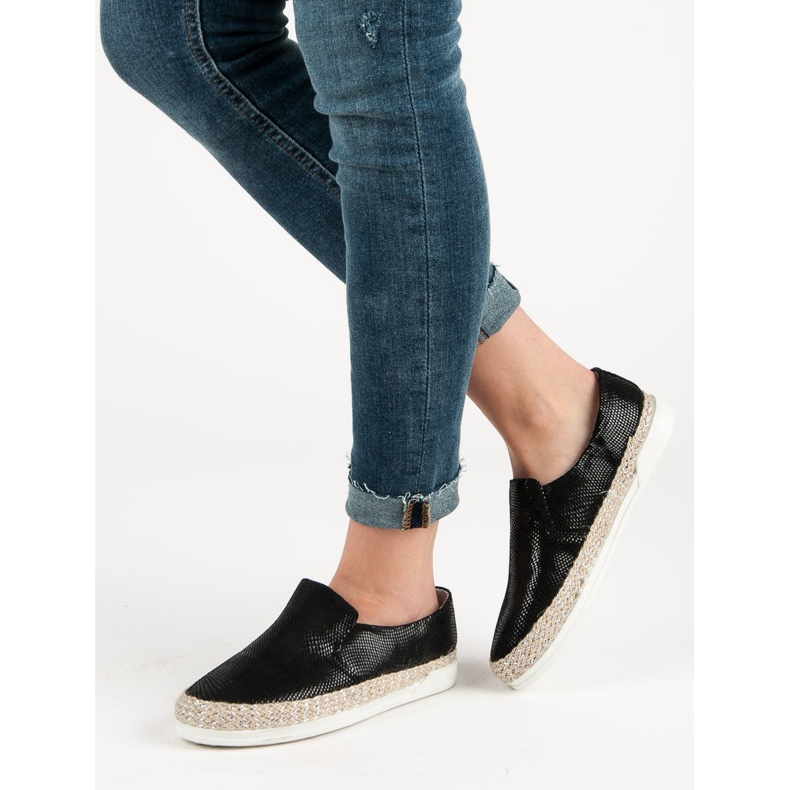 Filippo Espadrile din piele neagră negru 2 Filippo Espadrile din piele neagră negru 2