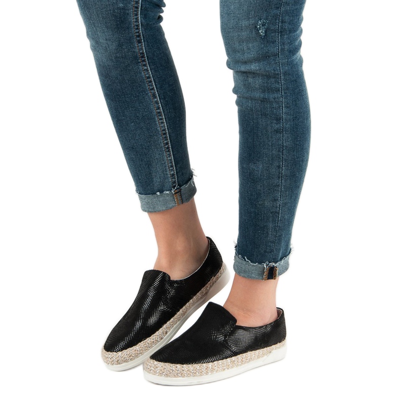 Filippo Espadrile din piele neagră negru 1 Filippo Espadrile din piele neagră negru 1