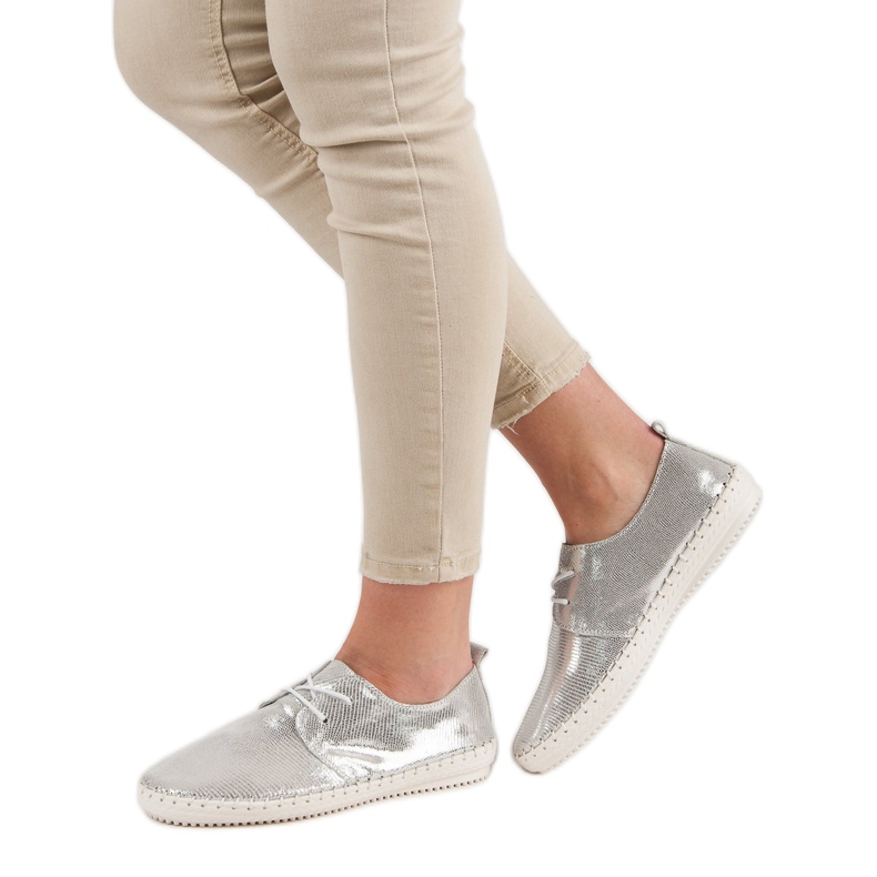 Filippo Pantofi din piele argintie gri 1