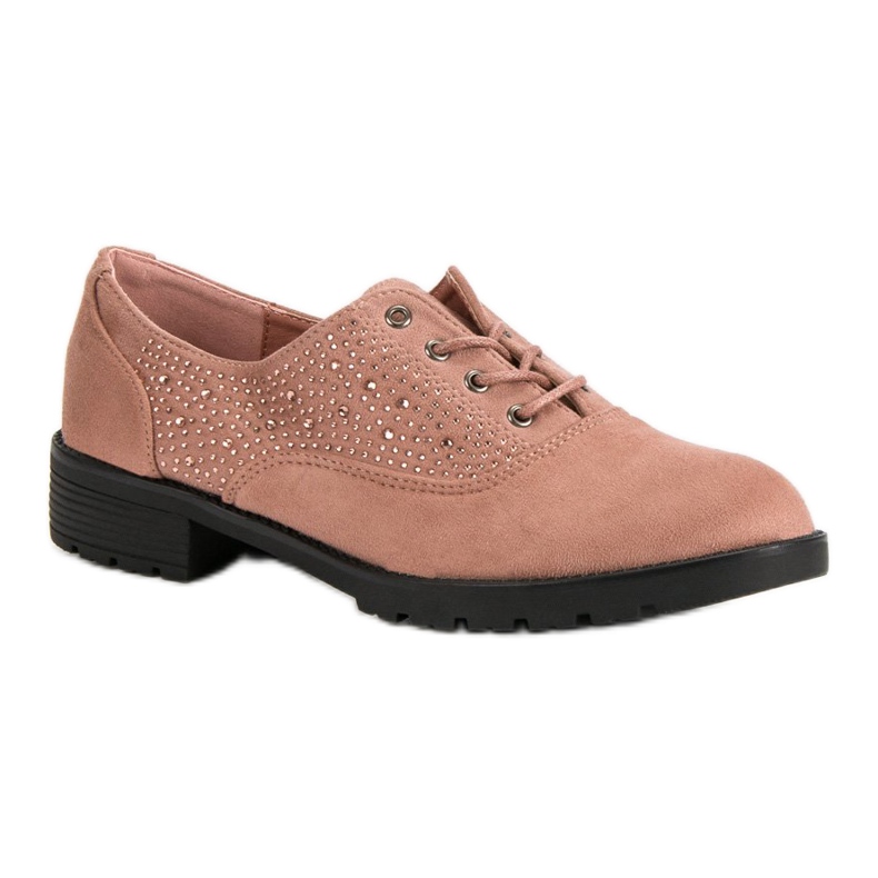 Brogues din piele de căprioară roz 1 Brogues din piele de căprioară roz 1