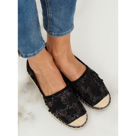 Espadrile din dantelă neagră MB188-225 Negru 1 Espadrile din dantelă neagră MB188-225 Negru 1