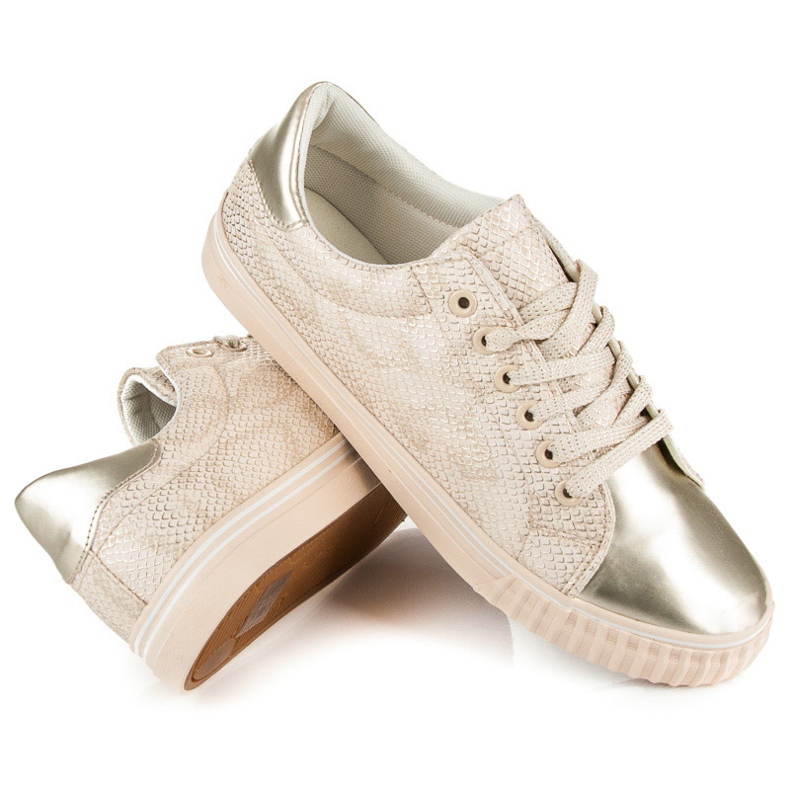 Adidași cu vârful strălucitor maro 1