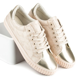 Adidași cu vârful strălucitor maro 2