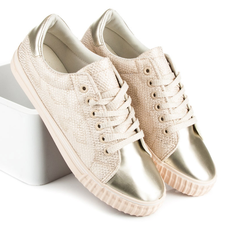 Adidași cu vârful strălucitor maro 2