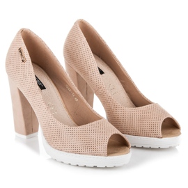 Vices Pompe din piele deschisă din piele de căprioară maro 1