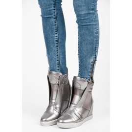 Mtt Sport Adidași cu pană argintie gri 1