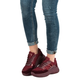 Adidași Burgundy pe platformă roșu 1