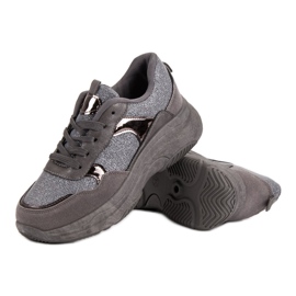 Adidași sclipici pe platformă gri 1